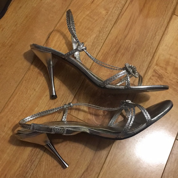 Call It Spring Silver Strappy 3.5” Heels - Picture 7 of 11
